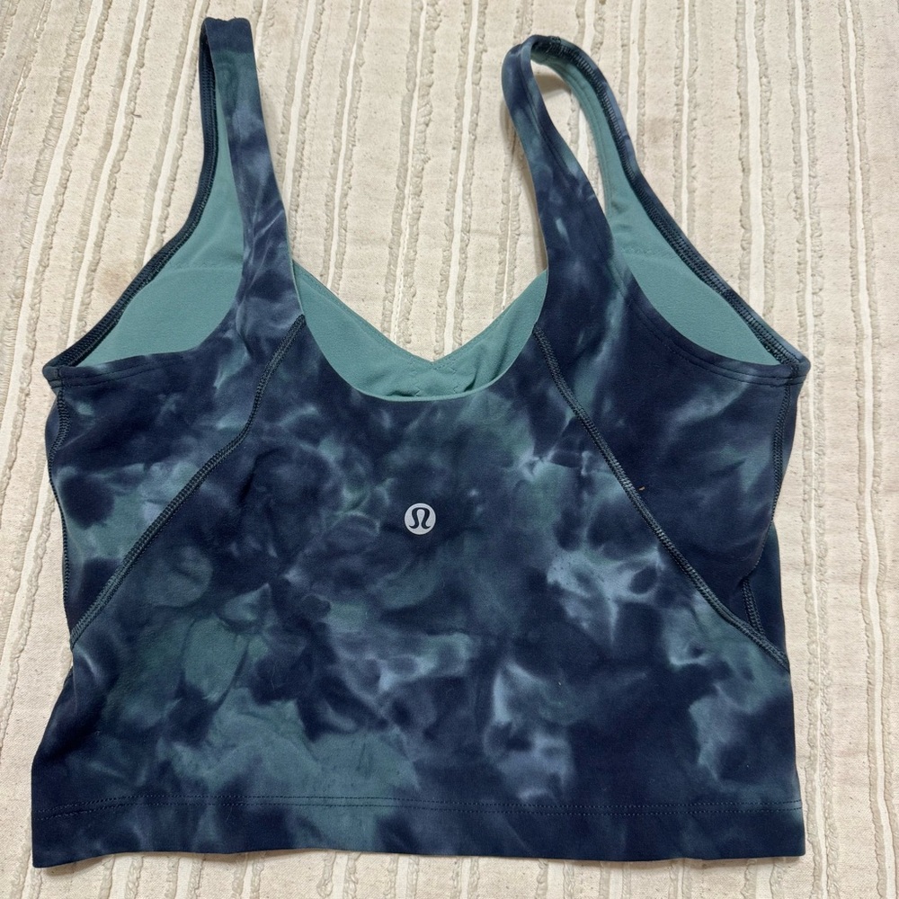 Lululemon Align Cropped Tank Top Diamond Dye Silver Blue - Picture 4 of 6